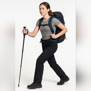 Kuhl Convertible Hiking Pants Shorts‎ Zip Off Black Blue Women's 2 Pockets Trek